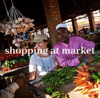 Activity shopping at local market