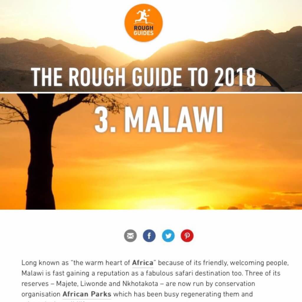 Malawi 2018 il migliore paese africano per i safari secondo The Rough Guide parchi nazionali africa